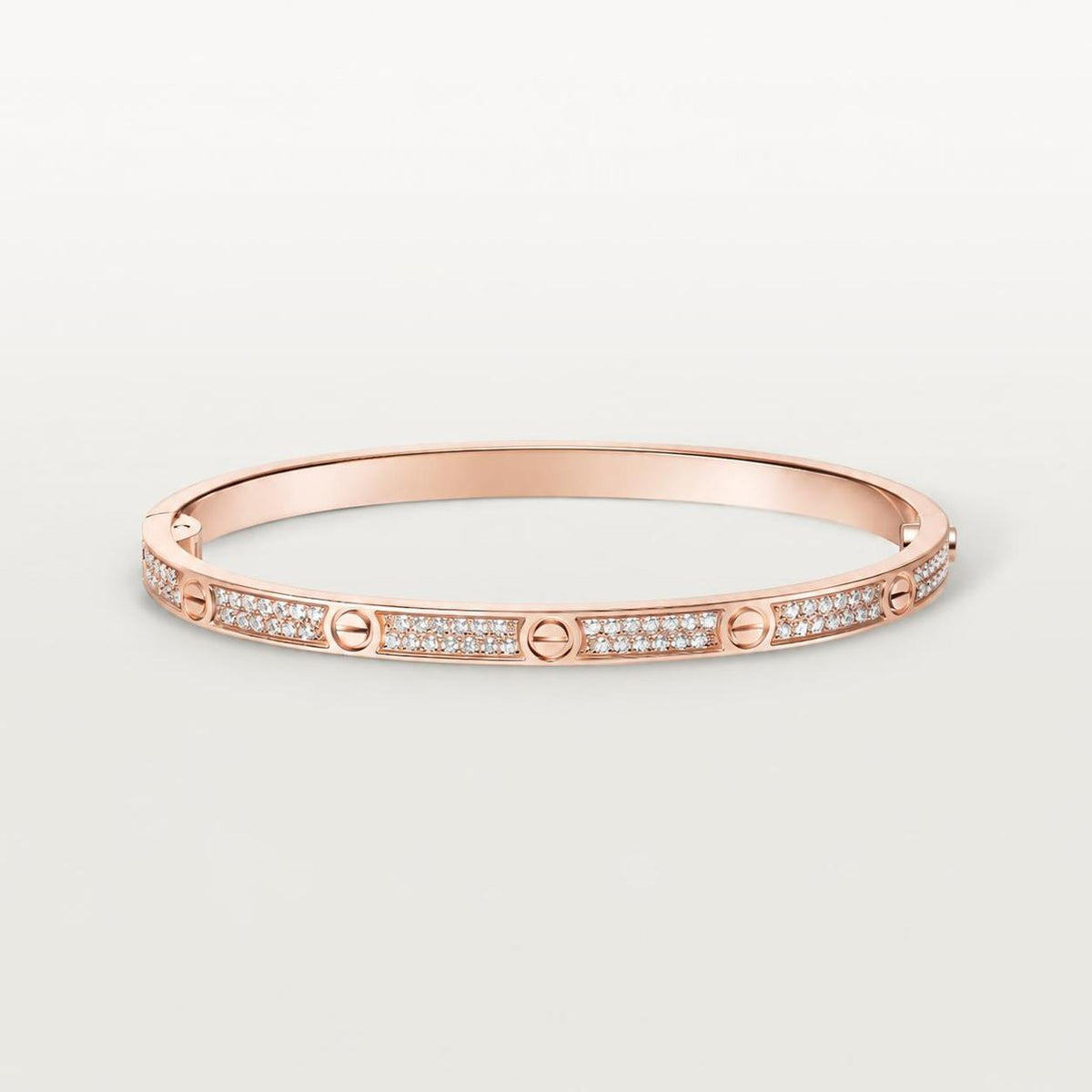 Cartier Love Bracelet Small Model Paved Diamonds 18K Rose Gold