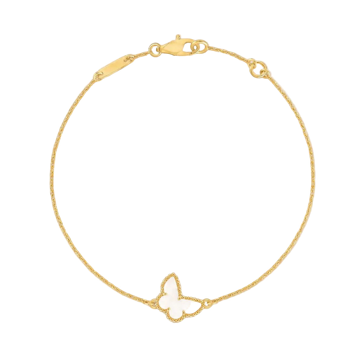 Van Cleef & Arpels Sweet Butterflies Mother-Of-Pearl Bracelet 18K Yellow Gold