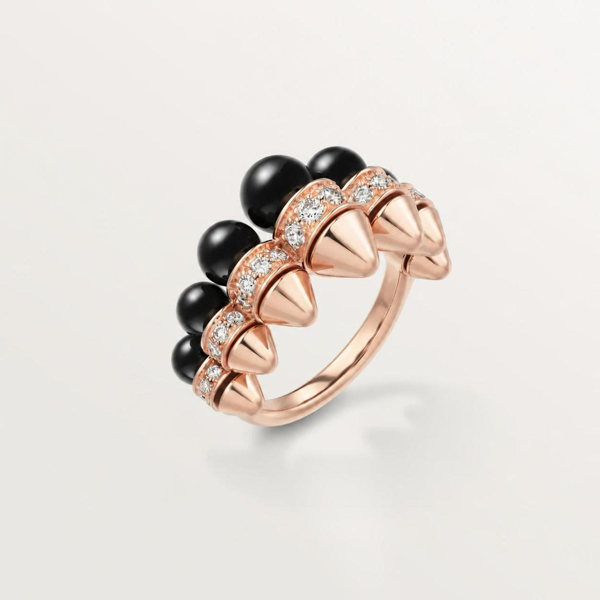 Cartier Clash de Cartier Ring Onyx Extra-Large Model Diamonds 18K Rose Gold