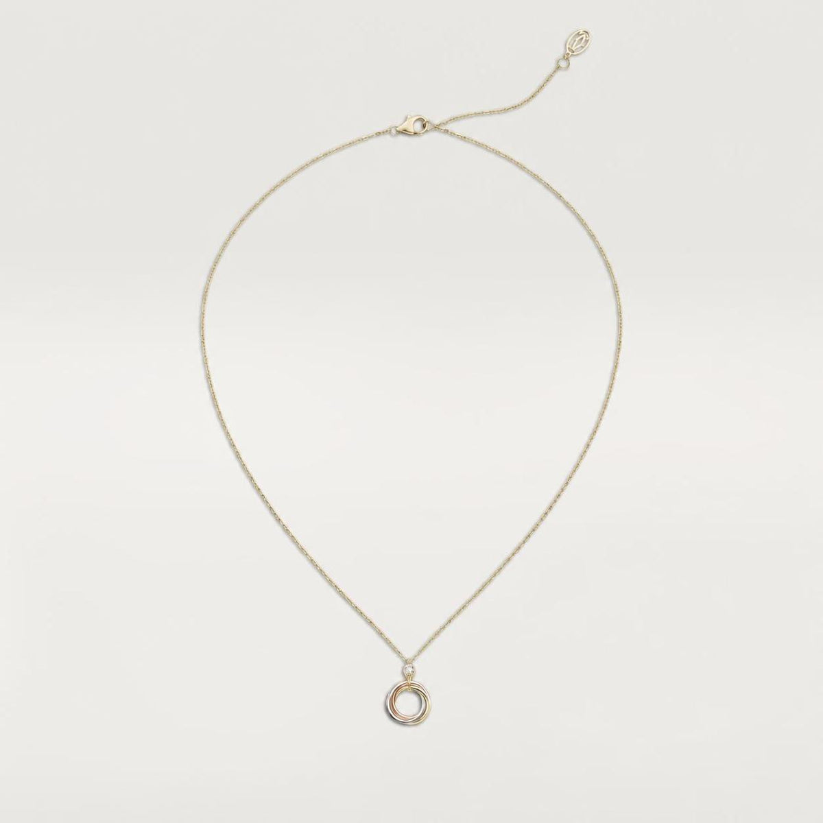 Cartier Trinity Pendant 1 Diamond 0.05 Ct 18K White, Yellow & Rose Gold