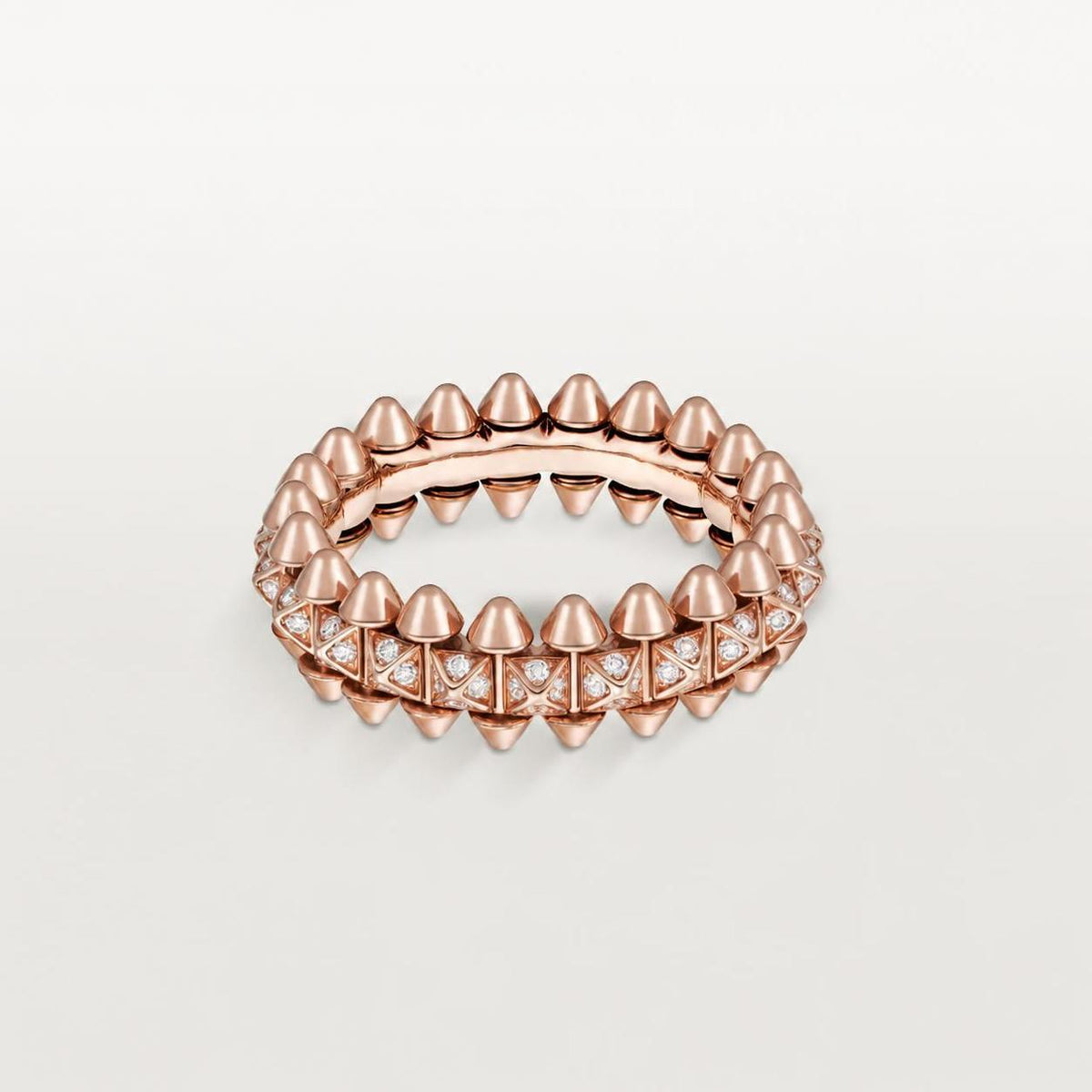 Cartier Clash de Cartier Ring Small Model Paved Diamonds 18K Rose Gold