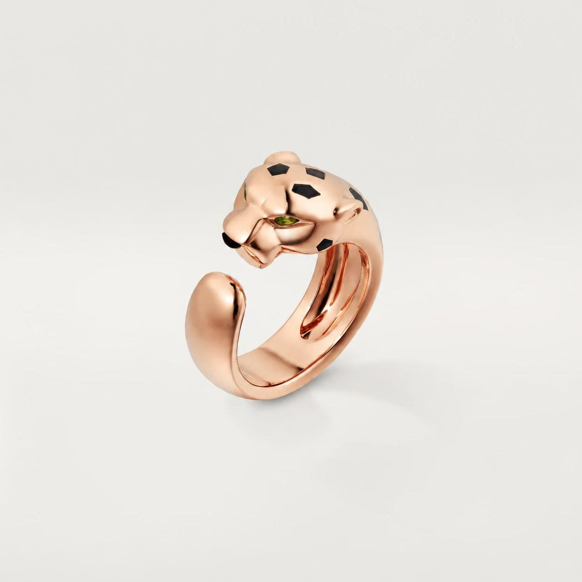 Cartier Panthère de Cartier Ring Medium Model Tsavorite Garnets Onyx 18K Rose Gold