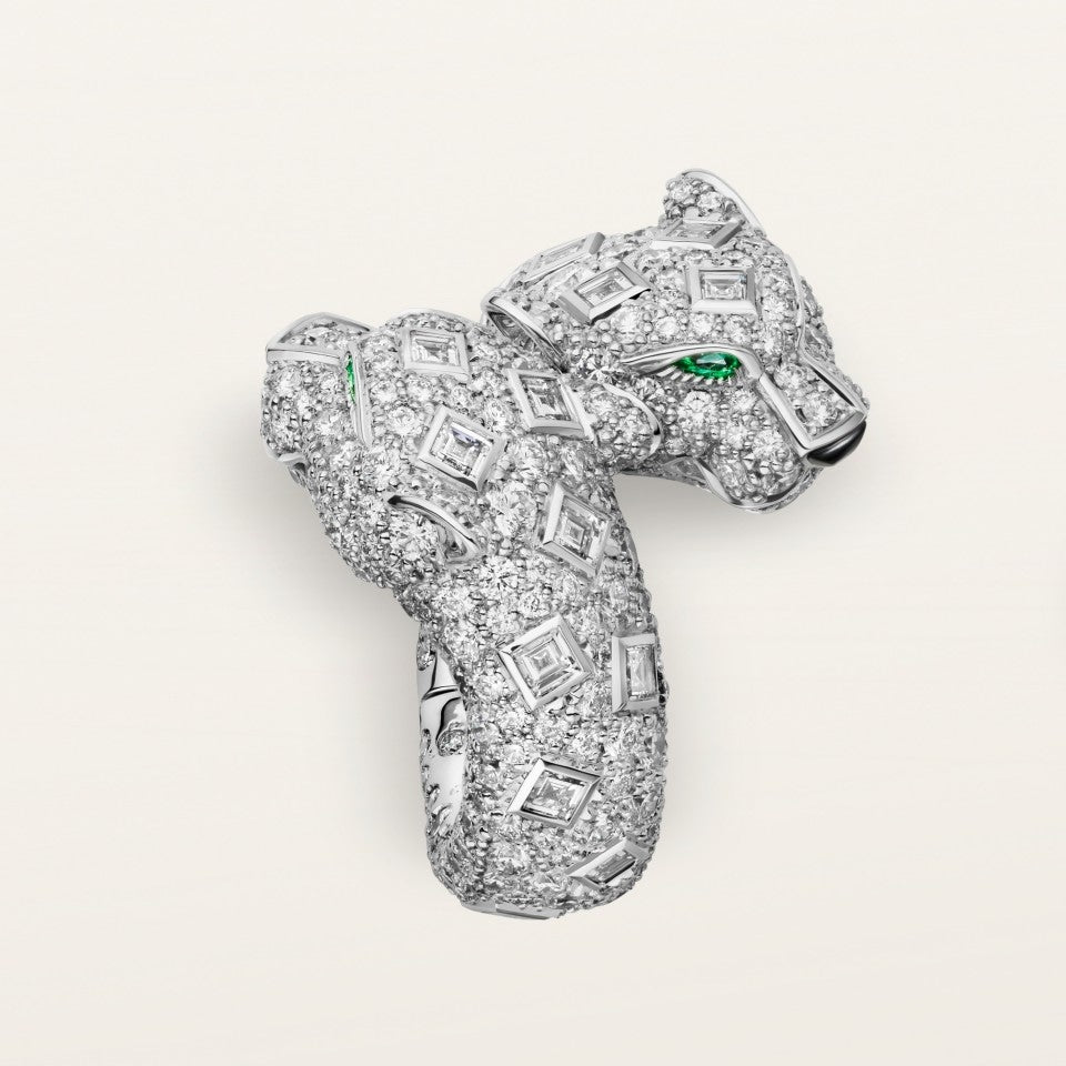 Cartier Panthère de Cartier Earrings White Gold Emeralds Onyx Diamonds