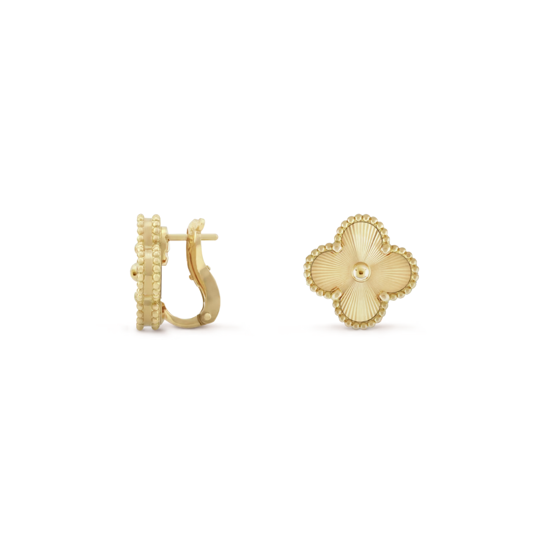 Van Cleef & Arpels Vintage Alhambra Earrings 18K Yellow Gold