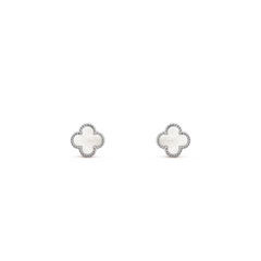 Van Cleef & Arpels Sweet Alhambra Earrings Mother-Of-Pearl 18K White Gold