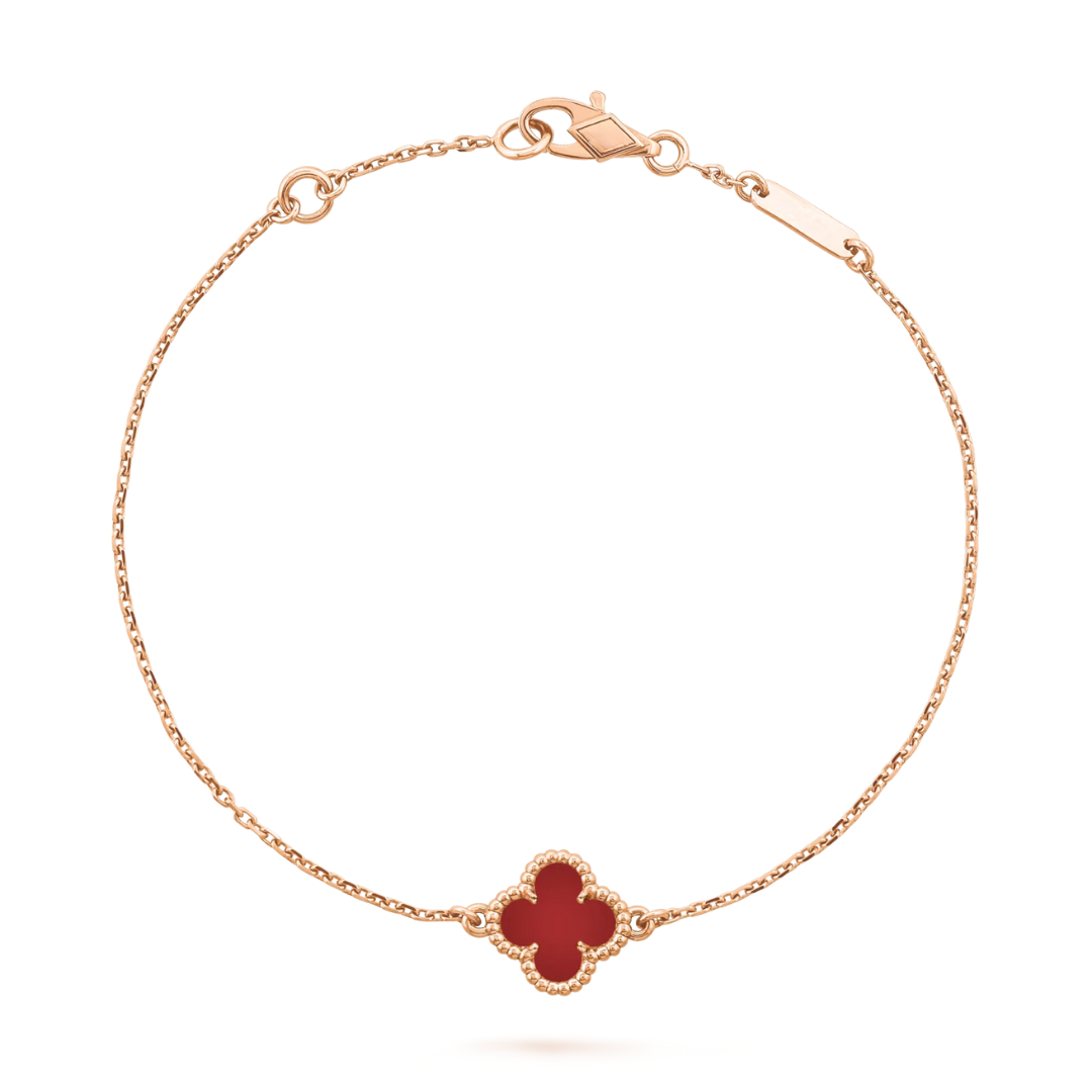 Van Cleef & Arpels Bracelet Sweet Alhambra 1 motif cornaline or rose 18 carats