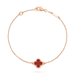 Van Cleef & Arpels Sweet Alhambra Bracelet 1 Motif Carnelian 18K Rose Gold