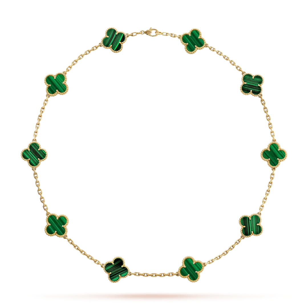 Van Cleef & Arpels Collar Vintage Alhambra 10 Motivos Malaquita Oro amarillo de 18 quilates