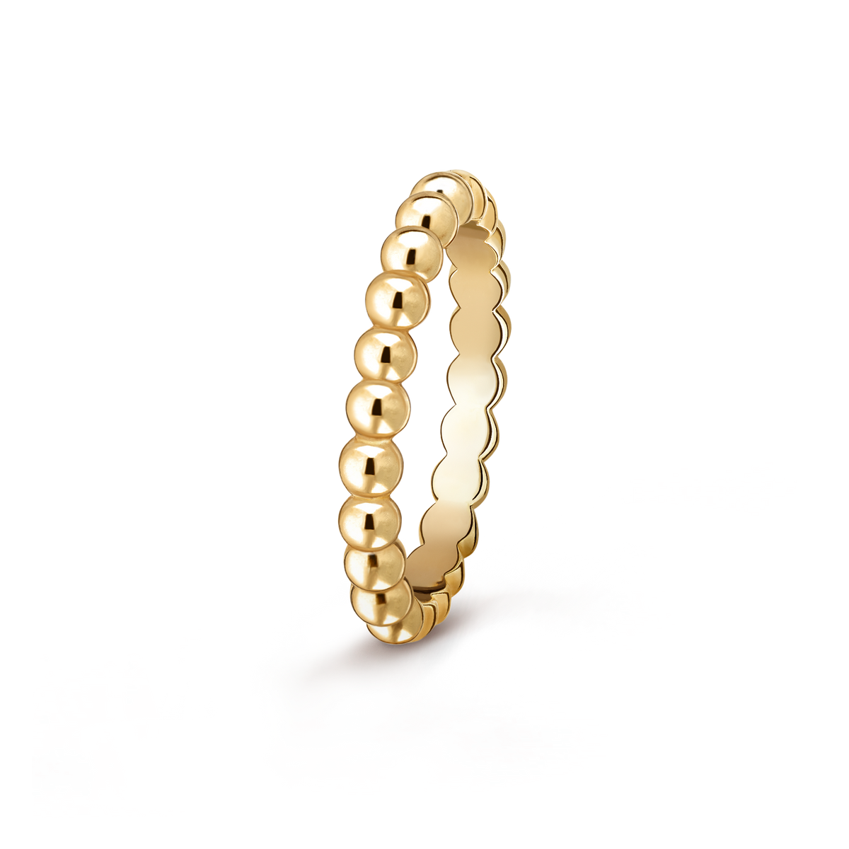 Van Cleef & Arpels Perlée Pearls of Gold Medium Model Ring 18K Yellow Gold