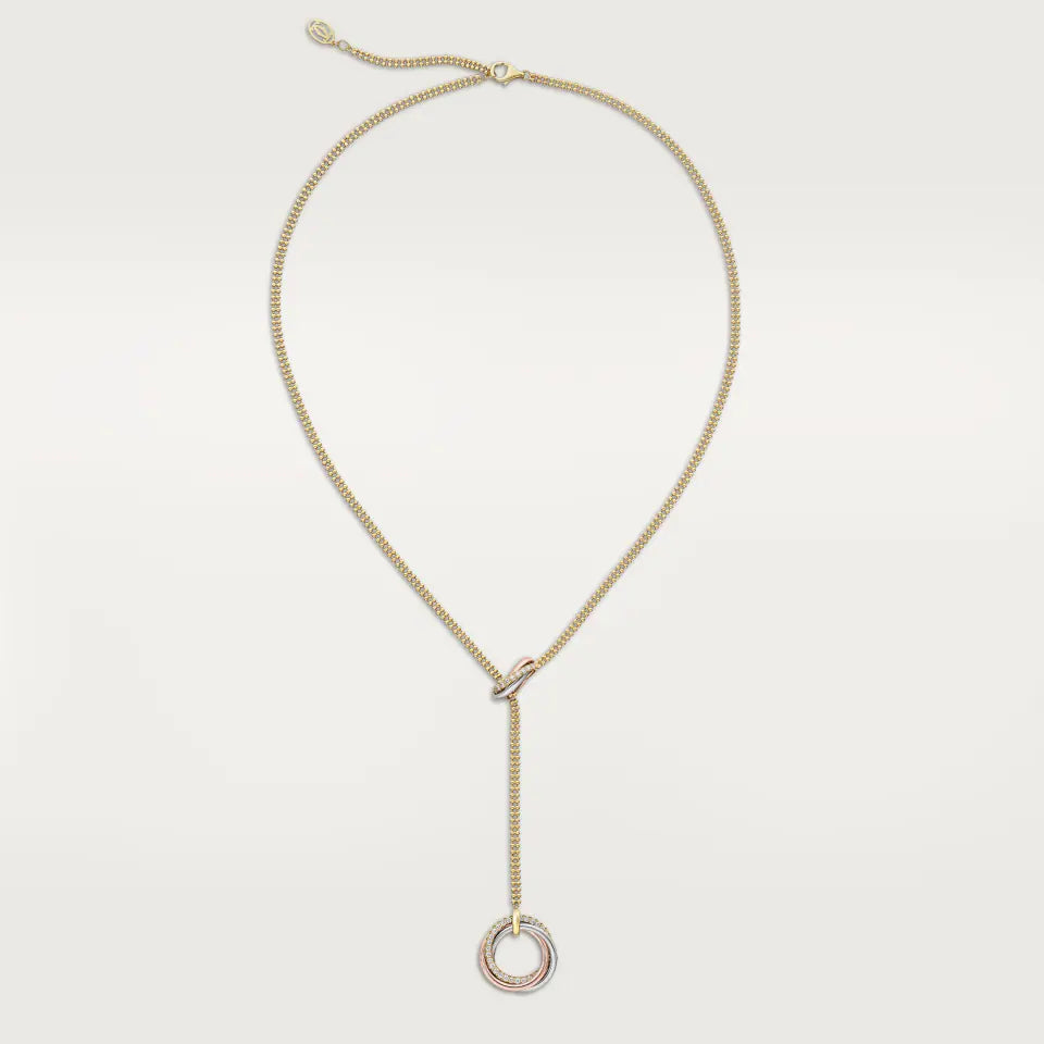 Cartier Trinity Necklace Diamonds 18K White, Yellow & Rose Gold