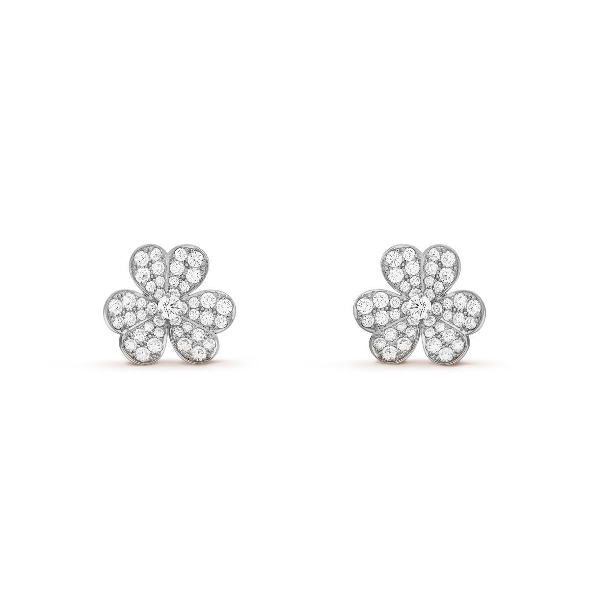 Van Cleef & Arpels Frivole Diamond Small Earrings 18K White Gold