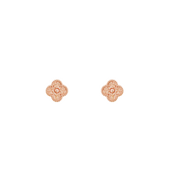 Van Cleef & Arpels Sweet Alhambra Earrings Embossed 18K Rose Gold