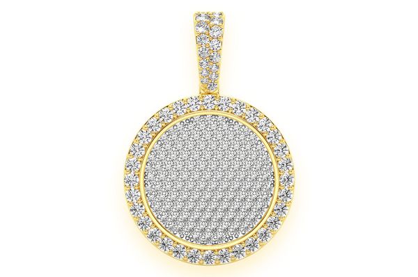 2.00ct Diamond Circle Medallion Pendant 18K Solid Gold