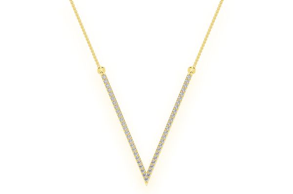 0.33ct Diamond V Connected Necklace 18K Solid Gold