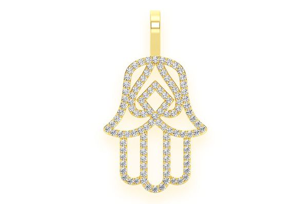 1.00ct Diamond Hasma Silhouette Pendant 18K Solid Gold