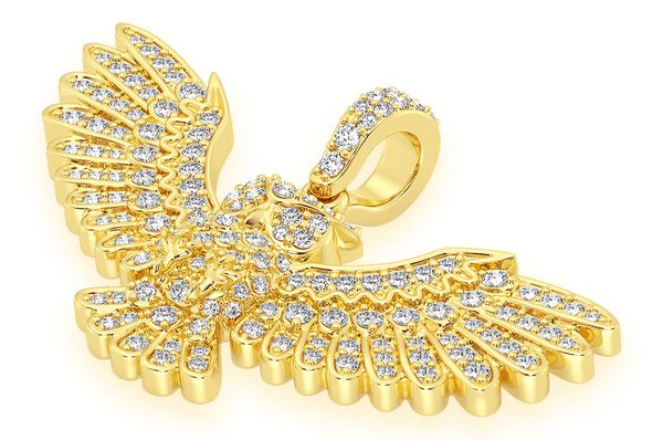 0.75ct Diamond Owl Pendant 18K Solid Gold