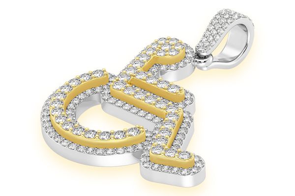 2.65ct Diamond Wheelchair Pendant 18K Solid Gold