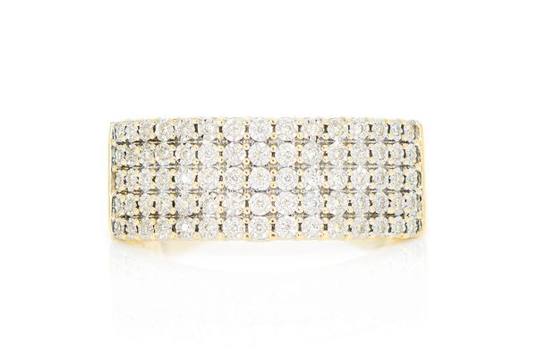 0.20ct Diamond 5 Row Miracle Set Ring 18K Solid Gold