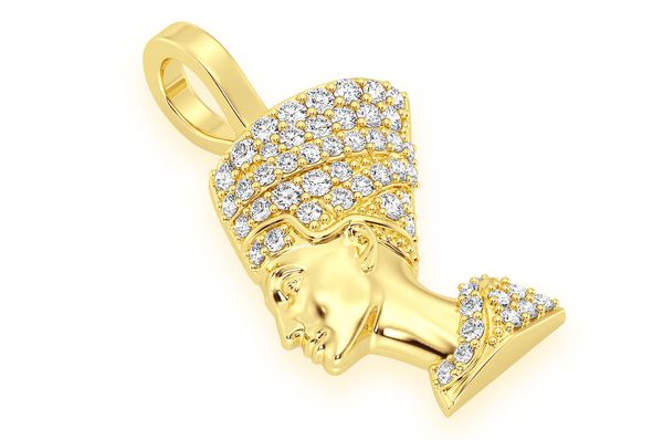 Pendentif diamant Néfertiti 0,25 ct en or massif 14 carats