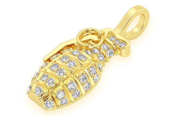 0.40ct Diamond Grenade Pendant 18K Solid Gold