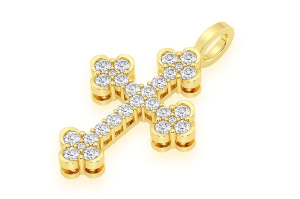 Pendentif diamant Selene Cross 0,85 ct en or massif 14 carats