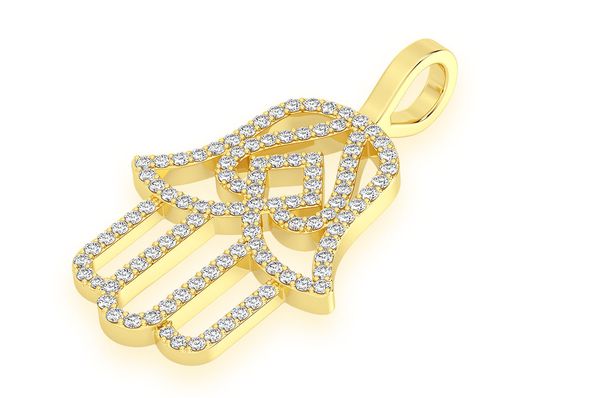 1.00ct Diamond Hasma Silhouette Pendant 18K Solid Gold