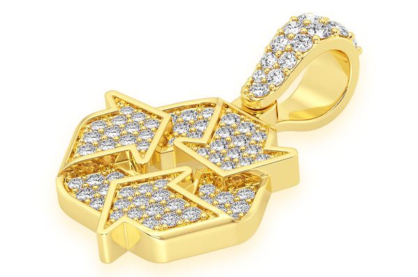 0.55ct Diamond Recycle Symbol Pendant 18K Solid Gold