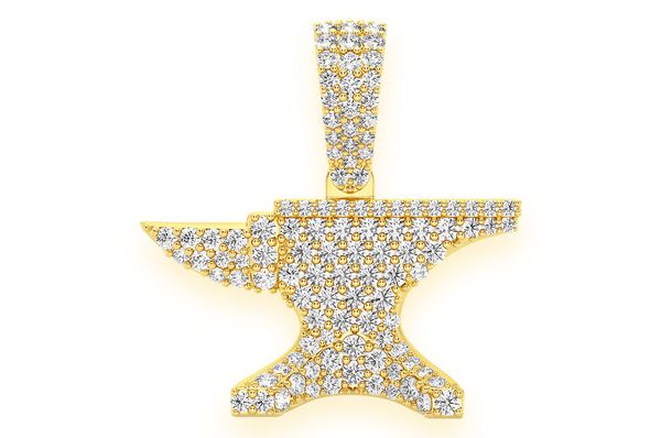 0.50ct Diamond Anvil Pendant 18K Solid Gold