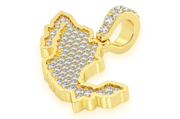 0.33ct Diamond Mexico Pendant 18K Solid Gold