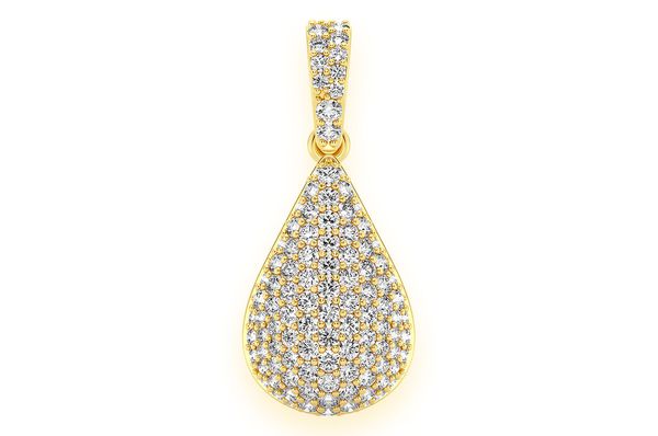 0.60ct Diamond Water Drop Pendant 18K Solid Gold