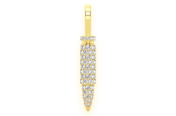 0.65ct Diamond Bullet Pendant 18K Solid Gold