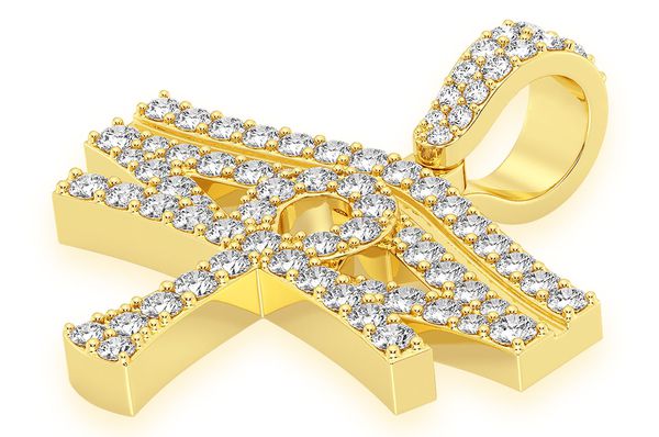 1.40ct Diamond Eye Of Ra Pendant 18K Solid Gold