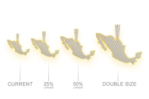 0.33ct Diamond Mexico Pendant 18K Solid Gold