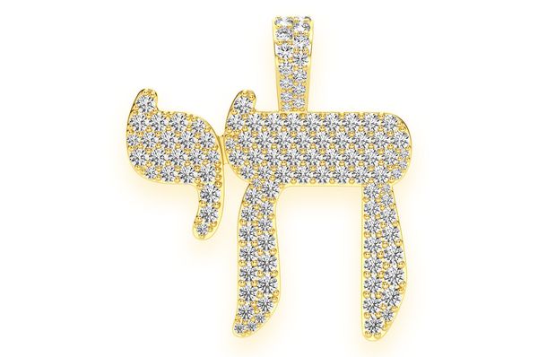 1.75ct Diamond Chai Pendant 18K Solid Gold