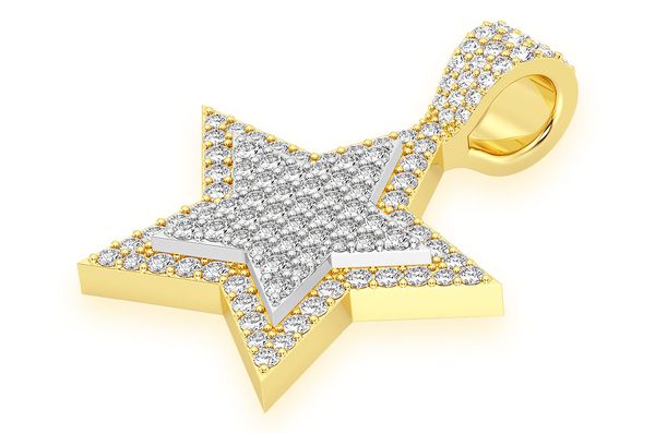 1.00ct Diamond Star Double Layer Pendant 18K Solid Gold