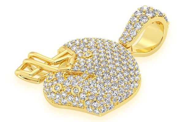 1.50ct Diamond Football Helmet Pendant 18K Solid Gold