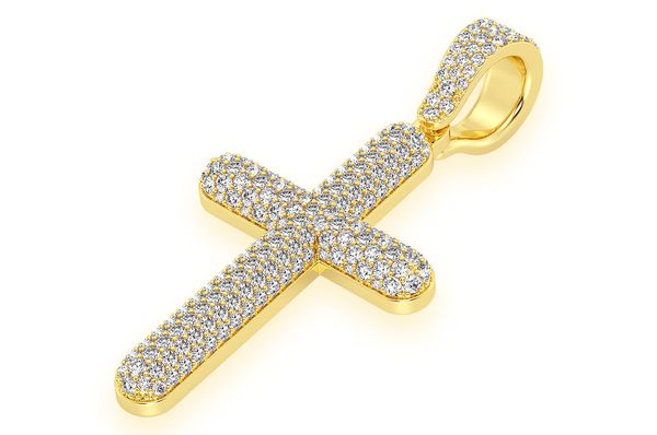 2.00ct Diamond Bubbly Cross Pendant 18K Solid Gold