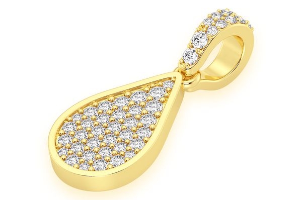 Pendentif goutte d'eau Emoji 0,33 ct diamant en or massif 14 carats