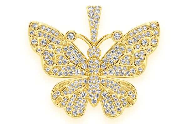 Pendentif diamant papillon 1,00 ct en or massif 14 carats