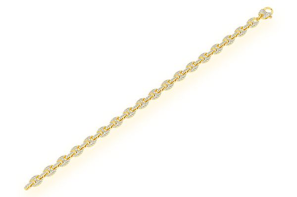 Bracelet en diamant Mariner Link 2,75 ct 5 mm en or massif 14 carats