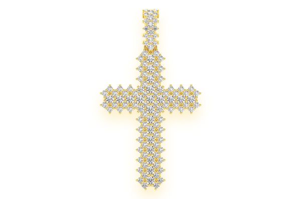 Pendentif diamant croix dentelée 1,75 ct en or massif 14 carats