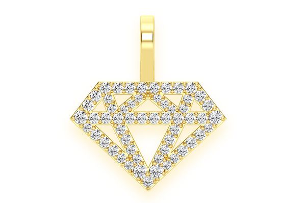 Pendentif Silhouette Diamant 0,35 ct Or Massif 14 Carats