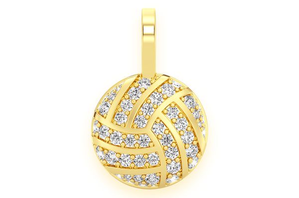 Pendentif diamant volley-ball 0,50 ct en or massif 14 carats