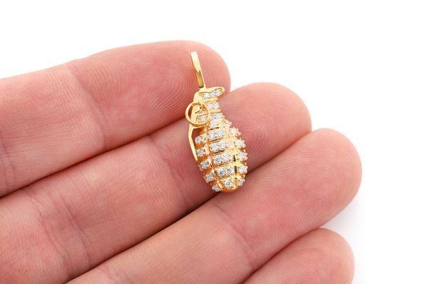 0.40ct Diamond Grenade Pendant 18K Solid Gold