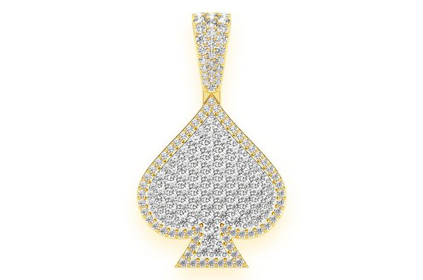 2.00ct Diamond Spade Double Layer Pendant 18K Solid Gold