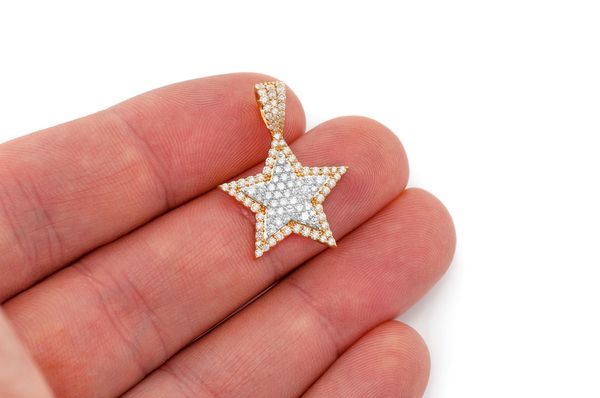 1.00ct Diamond Star Double Layer Pendant 18K Solid Gold