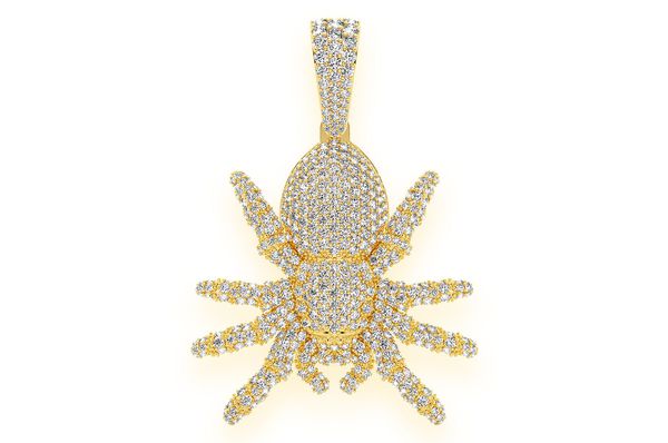 4.00ct Diamond Spider Crawling Pendant 18K Solid Gold