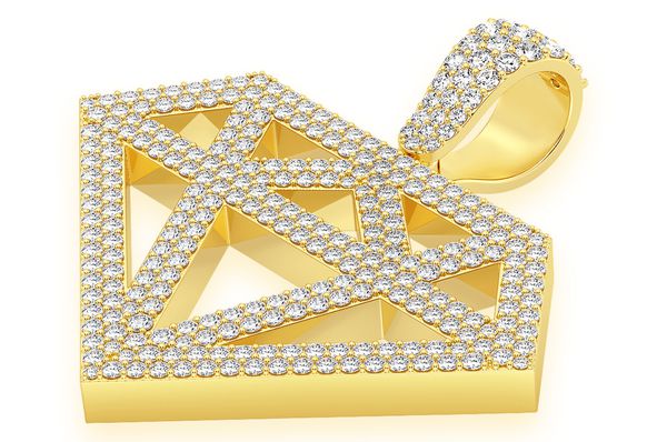 2.50ct Diamond Silhouette Pendant 18K Solid Gold