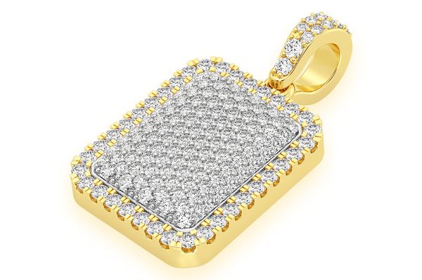 0.65ct Diamond Pillow Double Layer Pendant 18K Solid Gold