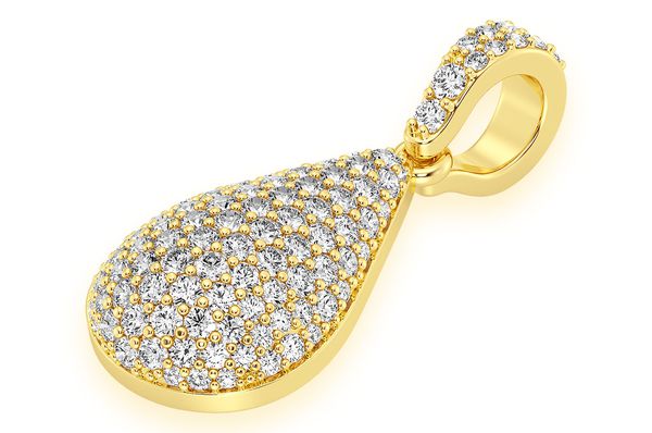 0.60ct Diamond Water Drop Pendant 18K Solid Gold